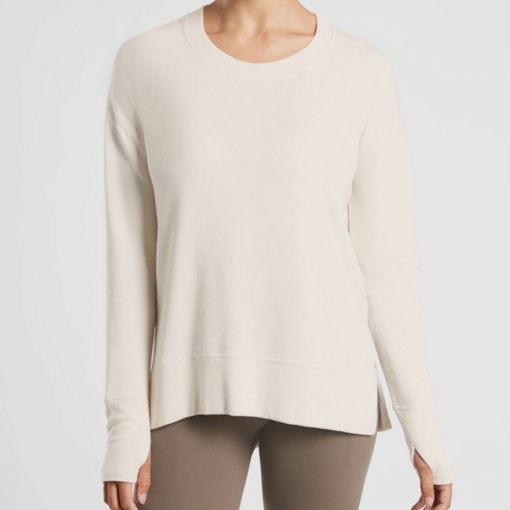 Athleta Coaster Luxe Sweatshirt.  Size L.  Chantilly Cream.
